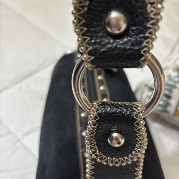 Kathy Van Zeeland Vintage Black Suede Double Kisslock bag - Picture 14 of 14